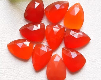 CARNELIAN Shield Shape Rose Cut With Flat Back Gemstone 10 Pieces Lot| Size: 10x14 MM | Natural Carnelian Shield For Handmade Jewelry Making