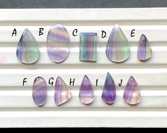 Beautiful Purple Fluorite With Multi Color Cabochon Gemstone For Handmade Jewelry, AAA+ Natural Multi Fluorite For Wire Wrap - 32027-32036