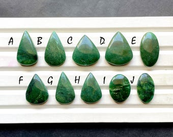 NEW Green Jade Cabochon Loose Gemstone For Jewelry Making, AAA+ Natural Green Jade Gemstone Cabochon For Wire Wrap - 30659-30668