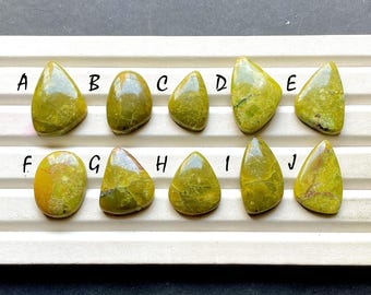GREEN OPAL Cabochon Loose Gemstone For Jewelry Making, AAA+ Natural Green Opal For Handmade Jewelry And Wire Wrapping - 34285-34294