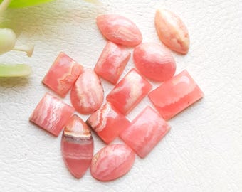 Rhodochrosite Cabochon Loose Gemstone 13 Pcs Lot For Jewelry Making | Size : 11-6 MM | AAA+ Natural Small Rhodochrosite For Jewelry - 19464