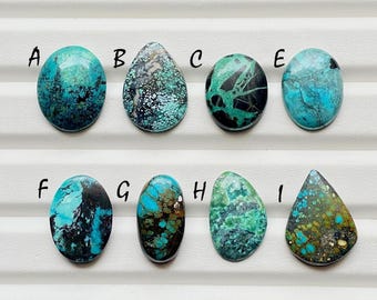 Natural Tibetan Turquoise Cabochon Loose Gemstone For Jewelry Making, AAA+ Tibetan Turquoise For Handmade Jewelry & Wire Wrap - 24190-24197