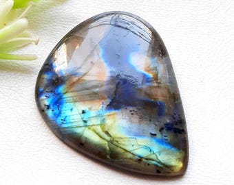BIG Multi Color Labradorite Cabochon Loose Gemstone For Jewelry Making | Size : 53X41X8 MM | Jumbo Natural Multi Color Labradorite - 21741