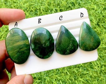 Emerald Forest Jade Cabochon For Wire Wrap, Natural Green Jade Cabochons,  Jewelry Making Gemstones, Designer Jade Set - 35772-35775