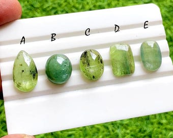 NEW Green Kyanite Cabochon Loose Gemstone For Jewelry Making, AAA+ Natural Green Kyanite Cabochon Gemstone For Jewelry - 38189-38193