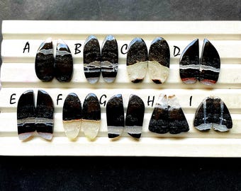 NEW Zebra Calcite Pair Cabochon Gemstone For Handmade Jewelry, AAA+ Natural Zebra Calcite Gemstone Matching Pairs For Earrings- 33807-333815