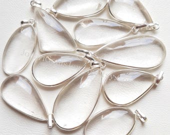Himalayan Clear Quartz Gemstone Pendants, 925 Silver Plated Pendant Necklace With Different Size And Shape, Wholesale Lot, Handmade Pendant