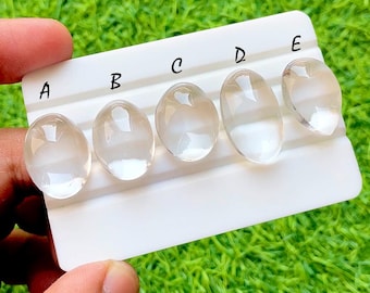 Himalayan Clear Quartz Cabochon Loose Gemstone, AAA+ Natural Himalayan Clear Quartz Cabochon For Wire Wrap And Handmade Jewelry- 36301-36305