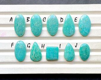 Peruvian Amazonite Cabochon Loose Gemstone For Jewelry Making, AAA+ Natural Peruvian Amazonite Cabochon For Handmade Jewelry - 31761-31770