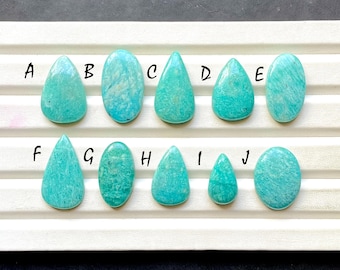 Peruvian Amazonite Cabochon Loose Gemstone For Jewelry Making, AAA+ Natural Peruvian Amazonite Cabochon For Handmade Jewelry - 31751-31760
