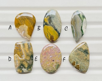 NEW Ocean Jasper Cabochon Loose Gemstone For Jewelry Making, AAA+ Natural Ocean Jasper Gemstone Cabochon For Wire Wrap - 28422-28427