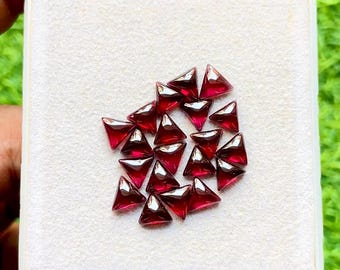 Garnet Calibrated 6 MM Trillion Shape Cabochon With Flat Back 15 Pieces Gemstone Lot, AAA+ Natural Garnet Used For Jewelry Making