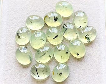 PREHNITE 8X10 MM Oval Shape Calibrated Smooth Cabochon Gemstone 15 Pieces Lot, AAA+ Natural Prehnite With Flat Back For Jewelry Making