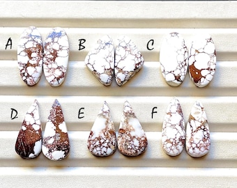 NEW Wild Horse Jasper Pair Cabochon Gemstone For Handmade Jewelry, AAA+ Wild Horse Jasper Gemstone Matching Pairs For Earrings - 33634-33639