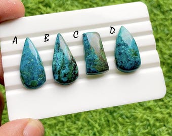 Midnight Azurite Cabochon Loose Gemstone For Jewelry Making, Natural Deep Blue Azurite Stone, Designer Gemstone For Wire Wrap - 37827-37830