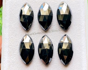 New Hematite 10x20 MM Marquise Shape Rose Cut With Flat Back Gemstone 6 Pieces Lot For Jewelry, Natural Hematite Used For Handmade Jewelry