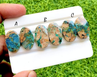 NEW Shattuckite Pair Cabochon Loose Gemstone For Jewelry Making, AAA+ Natural Shattuckite Matching Pair Cabochon For Earrings - 36171-36173