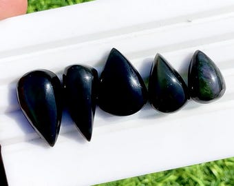 Rainbow Obsidian Cabochon Loose Gemstone 5 Pieces Lot For Jewelry | Size : 24-16 MM | AAA+ Rainbow Obsidian For Handmade Jewelry - 33667