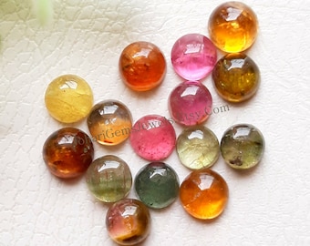 Multi Tourmaline Round Cabochon Gemstone 15 Pieces Lot | Size : 5 MM | Natural AAA+ Multi Tourmaline Cabochon Used For Handmade Jewelry