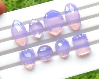 Lavender Quartz Fancy Cut Mix Shape With Flat Back Gemstone 8 Pieces Lot For Jewelry Making | Size : 20-10 MM | AAA+ Lavender Quartz - 32536