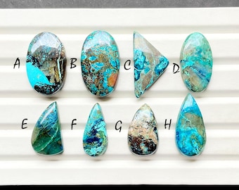 Chrysocolla Cabochon Loose Gemstone For Jewelry Making, AAA+ Natural Chrysocolla Gemstone For Wire Wrap & Handmade Jewelry - 27776-27783