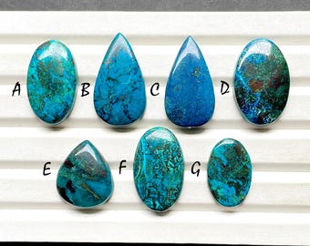 Selected Deep Blue Azurite Cabochon Loose Gemstone For Jewelry Making, AAA+ Natural Deep Blue Azurite Gemstone For Wire Wrap - 28671-28677