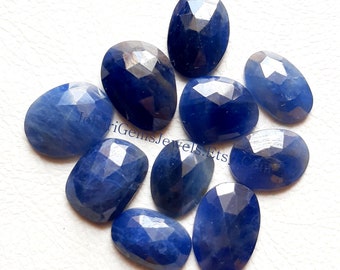 Blue Sapphire Rose Cut Loose Gemstone, 100% Natural Blue Sapphire Rose Cut 10 Pcs Lot Gemstone For Jewelry Making, Pendant -