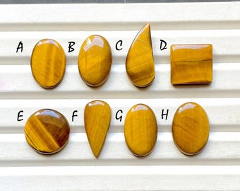 Golden Tiger Eye Cabochon Loose Gemstone For Jewelry Making, AAA+ Natural Golden Tiger's Eye For Handmade Jewelry & Wire Wrap - 31965-31972