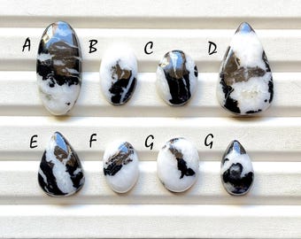 White BUFFALO TURQUOISE Cabochon Loose Gemstone For Jewelry Making, AAA+ Buffalo Turquoise For Handmade Jewelry And Wire Wrap - 33084-33091