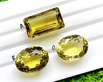 Lemon Topaz Green Gold Gemstone Faceted Loose Gemstone For Jewelry, AAA+ Natural Lemon Topaz Gemstone For Handmade Jewelry - 25336-25338