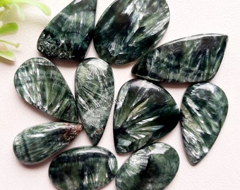 SERAPHINITE Cabochon Wholesale Lot By Weight With Different Shapes And Sizes Used For Jewelry Making And Wire Wrapping