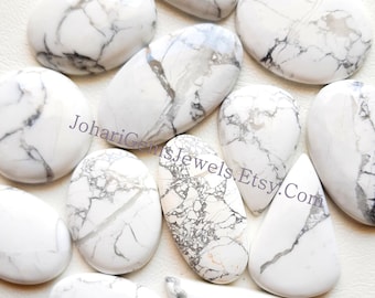 Natural Howlite Cabochon Wholesale Lot By Weight With Different Shapes And Sizes Used For Jewelry Making