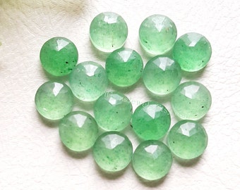 Green Strawberry Quartz Rose Cut Round With Flat Back Gemstone 15 Pieces Lot | Size : 6 MM | Natural AAA+ Gemstone Used For Jewelry Making