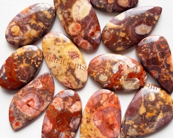 Bird's Eye Jasper Cabochon Loose Gemstone, Wholesale Lot Cabochon By Weight With Different Shapes And Sizes Used For Jewelry Making