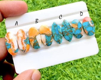 NEW Oyster Copper Turquoise Pair Loose Gemstone For Jewelry Making, AAA+ Oyster Copper Turquoise Matching Pair For Earring - 36352-36355