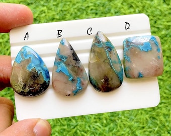 Quantum Quattro Cabochon Loose Gemstone For Wire Wrap, High Polish Natural Quantum Quattro Gemstone For Handmade Jewelry - 38019-38022