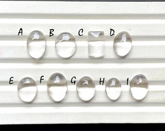 Himalayan Clear Quartz Cabochon Loose Gemstone, AAA+ Natural Himalayan Clear Quartz Cabochon For Wire Wrap And Handmade Jewelry- 31245-31253