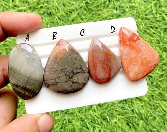 Desert Mirage Jasper Cabochon Loose Gemstone For Jewelry Making, AAA+ Natural Landscape Jasper Gemstone For Wire Wrap - 35330-35333