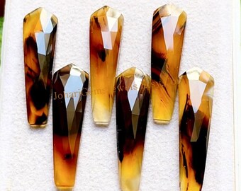 Selected Montana Agate 8X30 MM Rose Cut Fancy Kite Shape Gemstone With Flat Back 6 Pieces Lot For Jewelry Making