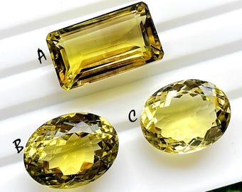 Flawless Lemon Topaz Green Gold Gemstone Faceted Loose Gemstone For Jewelry, Natural Lemon Topaz Gemstone For Handmade Jewelry - 25336-25338