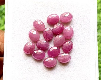 Pink Sapphire Rose Cut Oval Shape With Flat Back Gemstone 10 Pieces Lot | Size : 6X8 MM | AAA+ Pink Sapphire Used For Jewelry Making