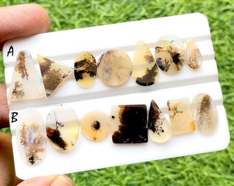 Scenic Agate Cabochon 7 Pieces Loose Gemstone Lot For Jewelry Making, AAA+ Natural Scenic Agate For Jewelry - 32073-32074