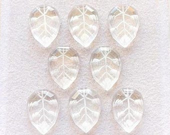 Himalayan Clear Quartz Precision Hand Cut And Carved 10X14 MM Pear Shape Gemstone 5 Pieces Lot For Jewelry Making