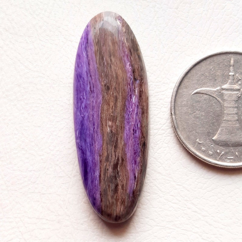 CHAROITE Cabochon Loose Gemstone For Jewelry Making Size : 42X15X6 MM AAA Natural Charoite Gemstone For Handmade Jewelry 11386 image 2