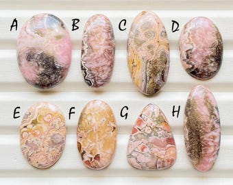 Beautiful Rare Pattern Rhodochrosite Cabochon Loose Gemstone For Jewelry Making, AAA+ Natural Rhodochrosite For Wire Wrap - 24348-24355