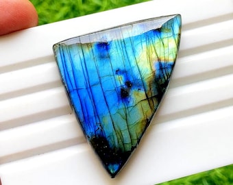 BIG Multi Color Labradorite Cabochon Loose Gemstone For Jewelry Making | Size : 53X36X6 MM | AAA+ Natural Multi Color Labradorite - 36864