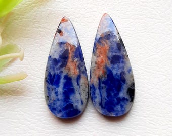 SODALITE Earring Pair Cabochon Loose Gemstone For Jewelry Making, AAA+ Natural Sodalite Matched Pair For Handmade Jewelry - 20930-20933