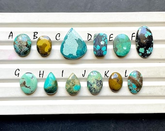 Natural Tibetan Turquoise Cabochon Loose Gemstone For Jewelry Making, AAA+ Tibetan Turquoise For Handmade Jewelry & Wire Wrap - 32217-32227