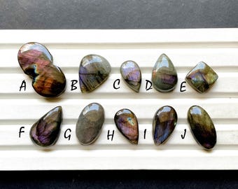 Natural Purple Labradorite Cabochon Loose Gemstone, AAA+ Natural Purple Labradorite Cabochon For Handmade Jewelry and Wire Wrap- 29094-29103
