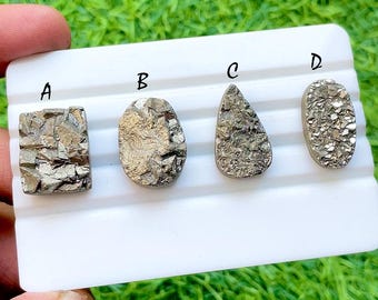 NEW Pyrite Druzy Cabochon Loose Gemstone For Jewelry Making, AAA+ Natural Pyrite Druzy For Handmade Jewelry And Wire Wrap - 34498-34501